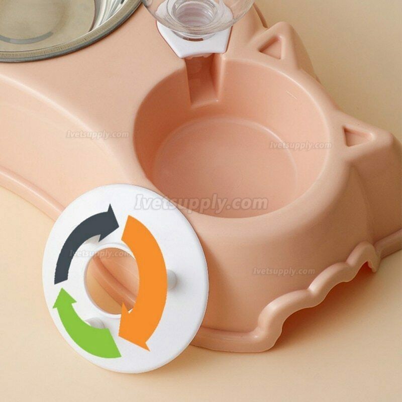 500ML Automatic Pet Bowl Feeder Dog Cat Food Bowl With Water Fountain